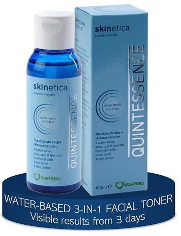 Skinetica Quintessence Facial Toner Gentle Daily Face Toner - Lightweight Botanical Blend to Refresh and Balance Skin for a Comfortable, Smooth Healthy Looking Complexion in Everyday Routines - 100ml