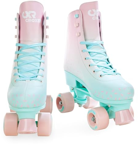 CROXER Rollschuhe Roller Skates für Kinder Erwachsene Mädchen Damen verstellbar (Sprinkly, 31-34 (20-21,5cm))