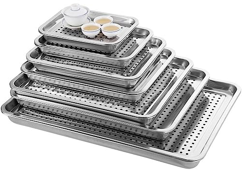 UGCER Baking Sheet and Cooling Rack Set, Stainless Steel Food Storage Tray Grid Bakeware, Cooking Utensils Barbecue Meat Grill Cookware Dumpling,60cm*40cm