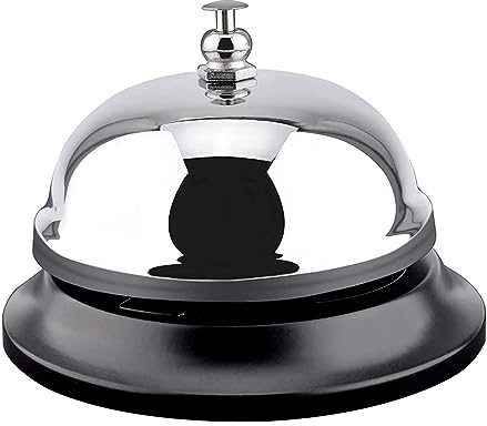 Tischglocke, Empfangsglocke Edelstahl Kuchenglocke Rufglocken Edelstahl mit Klarem Klang, für Hotels Küchenschulen Restaurants Empfangsbereiche