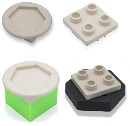 Kumetic Adapter Stein Set 20 Paare passend für GraviTrax Kugelbahn & Duplo® - schnell und stabil Türme Bauen - 50% Holzanteil - Made in Germany (2x20 Set)