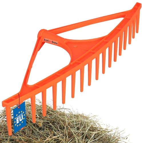 KOTARBAU® Laubrechen Kunststoff ohne Stiel 18 Zinken L: 64 cm Orange Harke Heurechen Rechen Rasenrechen breit Rechen Garten Rasen Rechen Rake Grasrechen Laubbesen Kunststoff - Laubrechen