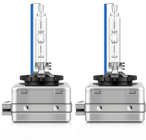 BIHEE Ampoules Xenon D3S 8000K D3S Xénon HID Ampoules Voiture Bleu Glacier 12V 35W Remplacer HID Kit de Conversion, 2 Lampes