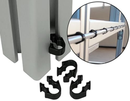 Clips zur Kabel Befestigung an Konstruktionsprofil Schnelle Befestingung mit Push-Click Funktion Schelle Halter Kabelclip für Aluprofile (I-Typ Nut 8, Innendurchmesser 7mm, Schwarz, 25, Anzahl)