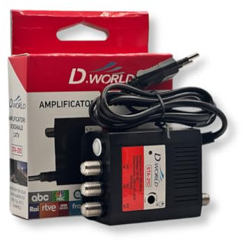 AMPLIFICATORE DI SEGNALE TV GUADAGNO 20dB 1 INGRESSO 3 USCITE BANDA DA 47 A 862 MHZ