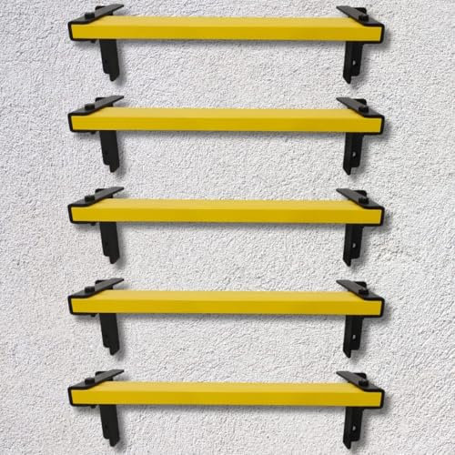 Escalera de Pared de Acero Resistente de 5 Peldaños – Escalera de Emergencia para Ventanas y Pozos con Capacidad de 210 kg, Perno Fijo y Recubrimiento Anticorrosivo de 3 Capas - Certificada