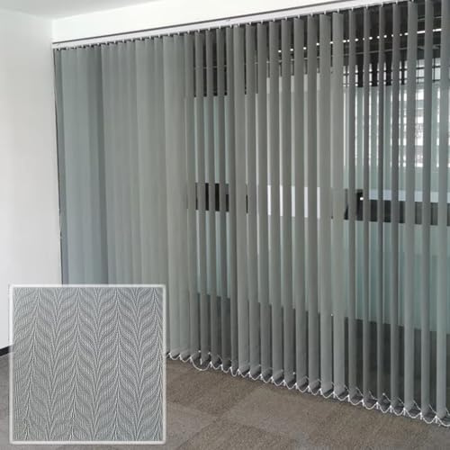 tow000ack Cortina Vertical de Lamas Opaca,Persianas Venecianas Verticales Gris,Translúcidas,Estores Privacidad,Cortina Corredera para Puertas y Ventanas,Personalizad,Ancho x Alto (100cm x 250cm)