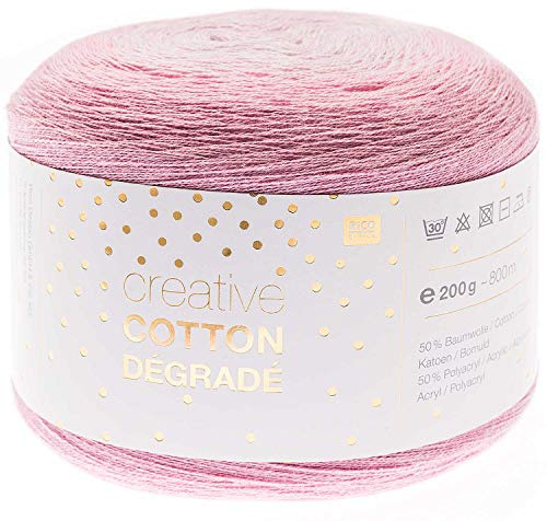 Rico creative Bobbel Cotton Dégradé Fb. 003, 200g Bobbel mit dezentem Farbverlauf, ca. 800m Farbverlaufsgarn
