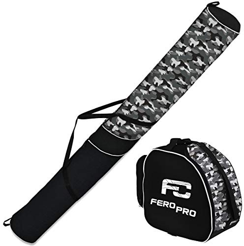 Ferocity Set da Sci Sacca da Sci et Borsa Porta Scarponi 170 cmcapiente Sacca da seci Porta Scarponi Sci Sacchetto per Scarponi da Sci Colore Camuffamento [053]