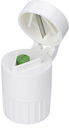 Tagliapillole e Frantumapillole Portapillole Bicchierino 4 in 1 per Bambini e Anziani