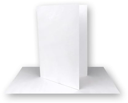 FarbenFroh by GUSTAV NEUSER 25 tarjetas plegables DIN A7 en blanco brillante (blanco), 10,5 x 7,4 cm, gramaje: 240 g/m², pequeñas tarjetas dobles en blanco para personalizar e imprimir
