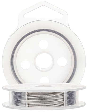BENECREAT Aluminiumtråd, 15 m, 0,46 mm, 49-sträng, pärltråd, 316 rostfritt stål, nylonbelagd, hantverk, smycken, pärltråd för hantverk, smyckestillverkning