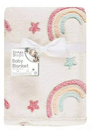 Baby Boy Girl Soft Fleece Blanket Newborn for Pram Car Crib Moses Basket etc (75cm x 100cm, Rainbow Fleece Baby Blanket)