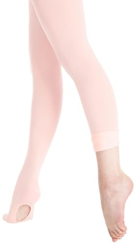 Mulnall Pro Dance Transition Tights for Girls Ballet Convertible Gymnastic Legging Tights for toddlers（DW-08B-1-8-10）