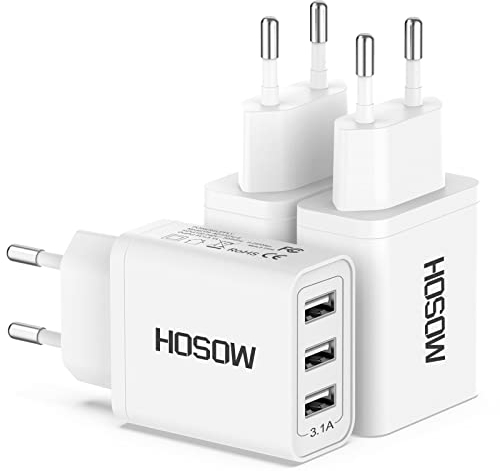 Chargeur USB Multiple 3Pack,Prise Multiple USB 3Port 15W/3A Prise USB Secteur Chargeur Multi USB Adaptateur Prise Chargeur Telephone pour Apple iPhone 16 15 14/13/12/11/XS/X/8/7/6,Samsung Galaxy/Note