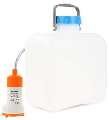 wamovo Lot de bidons à col large de 16 litres avec pompe submersible 12 V 12 l/m