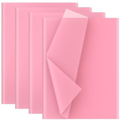 Creavvee Hellrosa Decoupage Seidenpapier 60 Blatt 35 x 50 cm für DIY, Feiertage, Geburtstage und alle Gelegenheiten, Geschenkverpackung, Hell Rosa