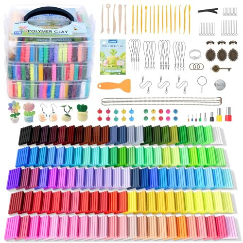 KuPro Polymer Clay, 116 Colors Oven Bake Modeling Clay Starter Kits for Kids, Creative Polymer Clay Kit with Sculpting Tools and Jewelry Accessories, Non-Toxic, Ideal DIY Gifts for Adults and Teens