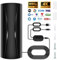 Upgraded 900+ Miles Range TV Aerial Indoor - 360° Reception-Amplified Smart Digital 4K 1080P TV Antenna Support All Older TV's with Amplifier Connector for Freeview Channels with 32ft Coaxial Cable
