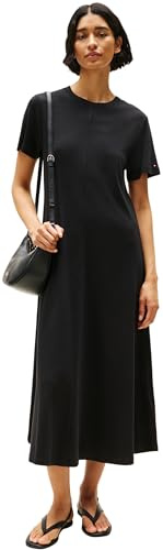 Tommy Hilfiger Vestido Tipo Camiseta para Mujer, Negro (Negro), XL