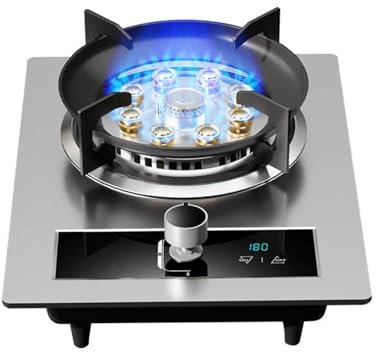 Cuisinière À Gaz Avec 1 Brûleur, Cuisinière À Gaz De Camping 7,2 KW, Cuisinière De Comptoir De Cuisine, Minuterie Indépendante Des Deux Côtés, Avec Protection Contre Les Flammes, For À Domicile(NG)
