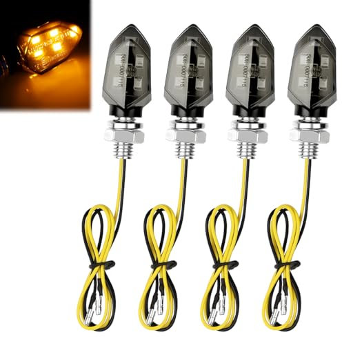 Suevut 4 Pezzi Frecce Moto LED, Mini Indicatori di Direzione, 12V 5 LED Frecce Moto Omologate, E-Mark Universale per Motor da Cross