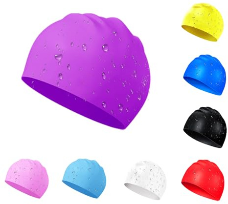 JEKUGOT Kids Swimming Cap, Silicone Swim Hat for Boys and Girls 6-14 Years, Comfortable & Anti-Slip, Waterproof Swimming Hats Kids