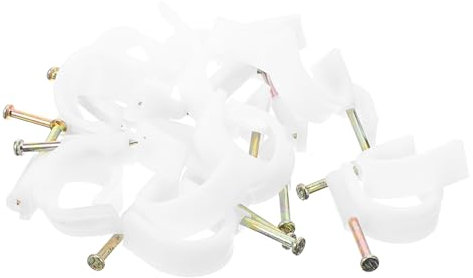 VILLCASE 50pezzi Clip Per in Pe Resistente Alla Fermagli Per Ethernet e Chiodi Da Parete Multifunzionale e Facile Da Installare