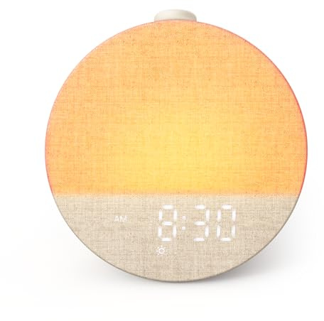 Dreamegg Sunrise 1 Pro - Sunrise Alarm Clock, Sound Machine for Sleep, Favorites Mode, Sleep Routines, Dimmable Night Light, 29 Soothing Sounds, White Noise Machine, Wake Up Light for Bedrooms (Cream)