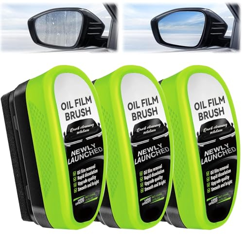 IBOKMWV 3PCS Clear Vision Windshield Cleaner, Automotive Oil Film Cleaning Brush for Car Windows, Windshield Oil Film Remover for Car,Truck,RV Windows and All Glass Surfaces
