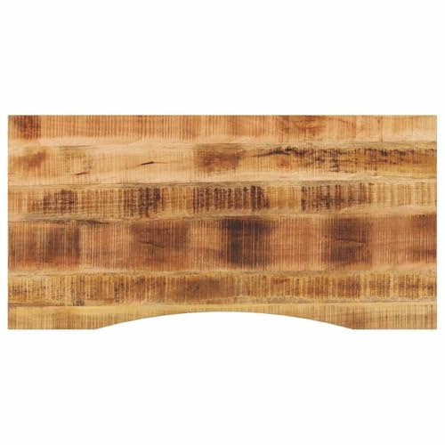 SooIarix Skrivbordsskiva med utskärning 140 x 50 x 2,5 cm, mango, robust bänkskiva för kontor och matsal, mångsidig bordsskiva av lövträ