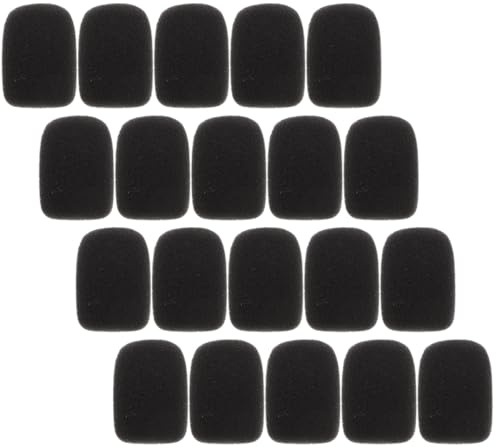 Luxshiny 24 Pezzi Coperture per Microfono in Spugna Nero Forma Delicata e Aspetto Elegante per Protezione e Miglioramento della Qualità del Suono