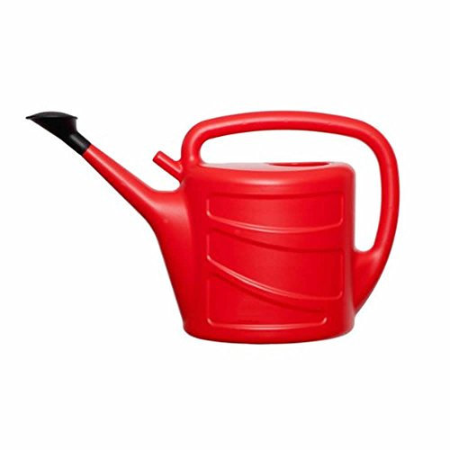 Whitefurze – Watering Can 5 Litres – Durable Plastic Garden Watering Can with Rose Head – Lightweight, Easy-Grip Wrap-Around Handle – Indoor and Outdoor Plant Watering - Red