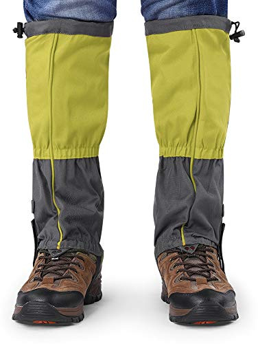Jenngaoo 1 Paar Outdoor Gamaschen Rodeln, Gamaschen Wandern wasserdichte Gamaschen Gaiter für Outdoor Hosen zum Wandern, Klettern und Schneewandern Schneeschutz Schuhe (Grün)