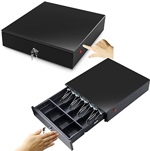 HONEY BEAR 14inch Registrierkasse Schublade Kassenschublade Kasse Kassenlade Geldlade Geldschublade Touch Push Open,4 Bills & 4 Münzen Tray,MEHRWEG