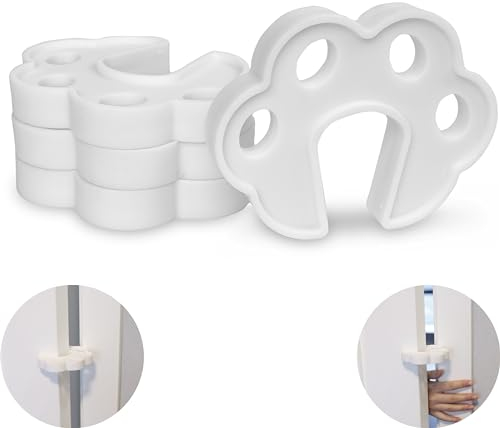 Tür Klemmschutz, 4 Stück, aus Silikon, Weiß, Fingerklemmschutz für Türdicken von 28 bis 45 mm, Türstopper für Kinder und Haustiere, Baby Finger Einklemmschutz, Kindersicherung für Türblatt und Fenster