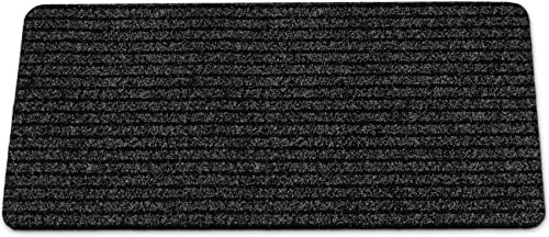 ANRO Tapis Anti-saleté Mischa Noir 80 x 40 cm – paillasson antidérapant intérieur & extérieur | Tapis d'entrée Absorbant, Dos Caoutchouc, Lavable