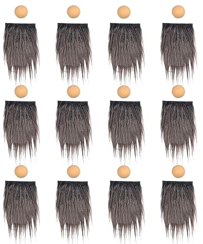 MFUOE 24 palline di legno a forma di gnomo per naso divertenti per barba di Natale non finite, per fai da te, artigianato, Pasqua, Natale, feste, decorazioni (grigio)