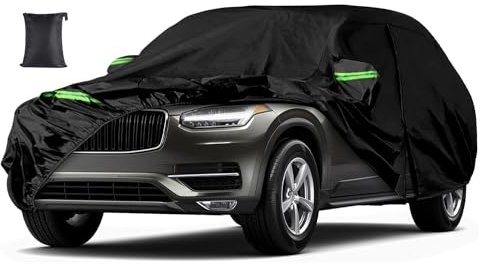 Autoabdeckung Wasserdicht Ersatz Kompatibel mit Volvo XC90 2002-2023, 300D Auto Vollgarage Autoplane Autohülle, Allwetter Autoabdeckungen mit Reißverschluss für Schnee Regen Staub Hagel Schutz (XC90)