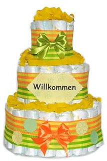Windeltorte | Geschenk zur Geburt | Windelgeschenk neutral | Flower
