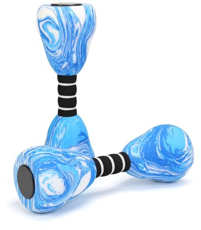2PACK Aquatic Exercise Dumbbells, EVA Foam Barbells, Water Weights for Pool Exercise, Water Dumbbells for Men Women Water Workouts, Swimming Training (Blue+White)