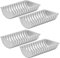 VAVPUP 4Pack Almond Cake Pan Non-Stick Almond Loaf Pan Aluminum Alloy Mould 22 x 15 cmTin for Cakes,Bread,Pastries Heavy Duty Ovenware. (White)
