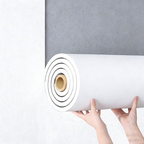 Koncey Rollo de Papel Tapiz Aislante Termico Autoadhesivo, Papel Pared Antihumedad, 5 mm Rollo de Aislante Termico Paredes, Espuma XPE, Cubre Irregularidades(Blanco,50 x 280 CM)