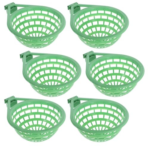GALPADA Lot de 6 Bols Nidification pour Pigeons en Plastique Vert, Petits Nids D’éclosion pour Oiseaux de Compagnie, Nichoirs Solide Adaptés la Reproduction L’élevage en Cage