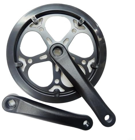 Juego de bielas de bicicleta de plato único con brazos de manivela de 170 mm y ajuste de soporte inferior cónico cuadrado, diseño de placa de protección 40T 48T 52T para bicicletas de carretera, MTB
