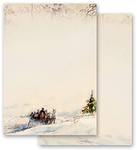Motif Letter Paper! Nature & Landscape Carriage in Forest 20 Sheets DIN A4 - Paper-Media