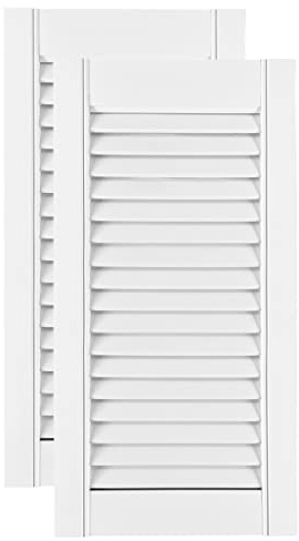 Lamellentüren Holz 2er Pack 294x606 mm | Holztür aus massiver Kiefer mit MDF Lamellen | Möbelfronten für kreative Renovierung | Lamellentür für Garderobe, Küche oder Wohnzimmer | Weiß lackiert