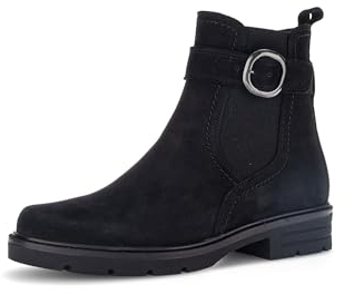 Gabor Damen Chelsea Boots, Frauen Stiefeletten,Wechselfußbett,Best Fitting,halbstiefel,Kurzstiefel,schwarz/Altsilber,41 EU / 7.5 UK