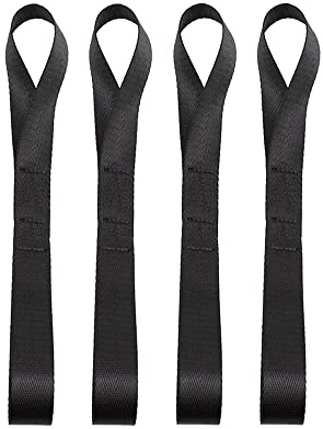 1 tum x 15,7 tum spännslingor Tie-Down Straps mjuka slingor spännremmar, dubbla slingor bältesöglor för bil motorcykel camping klättring, 800 kg arbetsbelastning per rem – svart