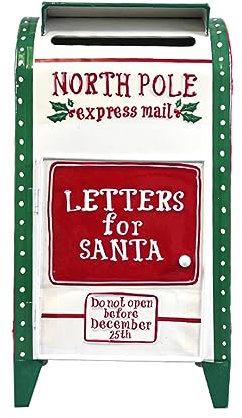 CUBANE Post Box, Wall Mounted Letterbox, Letter Boxletterbox Metal Mailbox Outdoor Garden Christmas Wishing Mailbox Leaving Message Post Box Standing Santa Mailbox Farmhouse Design mailbox